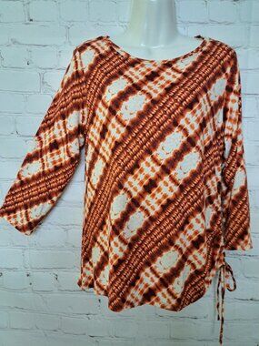 Ruby Rd. Comfy Tie- Dye Print Top Size Petite Small